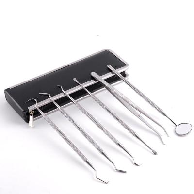 China Teeth Cleaning 6 Pieces Professional High Quality Dental Tools Teeth Care Cleaning Set with Anti-Slip Handle for sale