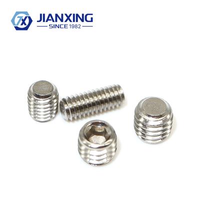 China Stainless Steel GB77 Flat Point Worm Screw Hex Headless Socket Grubscrew for sale