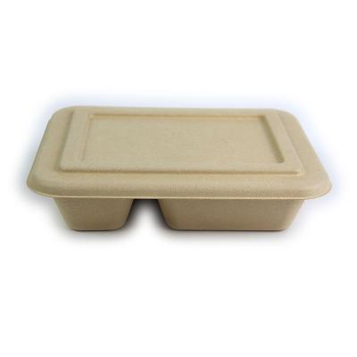 China Modern Wholesale Disposable Bamboo Pulp 3 Compartment Bamboo Plant Pulp Divided Dish Lunch Tray for sale