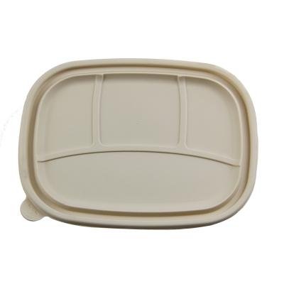 China Modern Eco - Friendly Cornstarch Material Rectangle Divided 4 Compartment Tray Lunch Box for sale