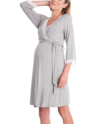 China 2 PCS Antibacterial Antibacterial Women Wholesale Pregnant Maternity Nightgown Pajamas Nursing Pajamas Dress for sale