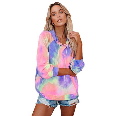 China Anti-Wrinkle Anti-Wrinkle Garnent Factory Wholesale Women's Fall And Winter Lightweight Tie Dye Hoodies for sale