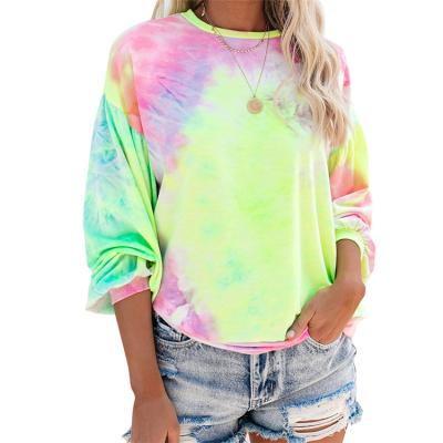 China Garnent anti-pilling anti-pilling factory wholesales women's pullover winter and fall tie dye sweatshirt for sale