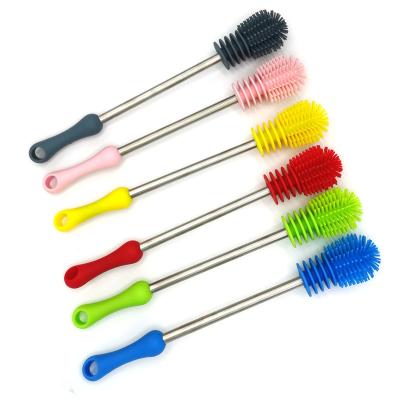 China DHL Free Shipping Viable Fashion Silicone Bottle Brush Stainless Steel Bar Balloons Baby Bottle Nipple Silicone Brush for sale