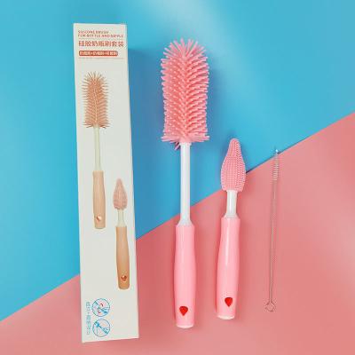 China Silicone Soft Touch Bottle Brush Viable Free Shipping Baby Bottles Mugs Narrow Neck Water Sport Bottles Long Handle Cleaning Brush for sale