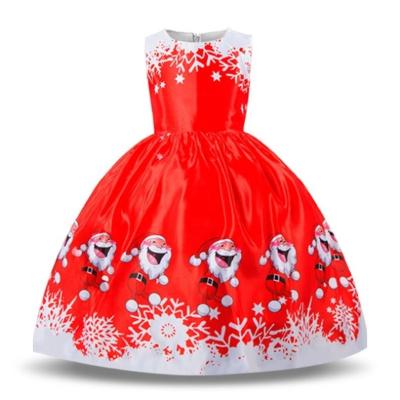 China Breathable Kids Santa Claus Costume New Year Girl Christmas Dress Baby Winter Snowman Holiday Children Clothing Party Gift 4-9 Years for sale