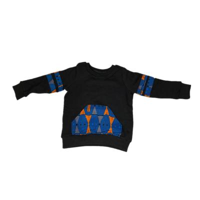 China Hot Selling Cotton Winter Kids Round Neck Long Sleeve Sweatshirt With African Print Wax Cute Kids Top for sale