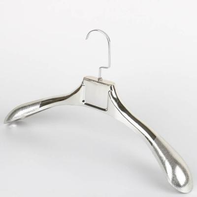 China Durable Plastic Men Coat Shirt Hangers Clothing Hangers Standard PP+Iron Silver Plastic Hangers for sale