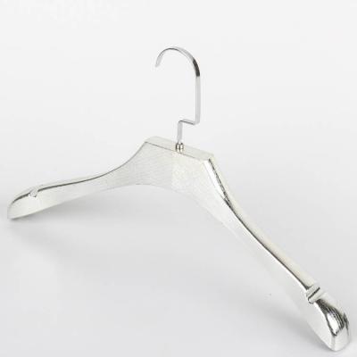 China Wholesale Durable No Trace Bold And Thicken Plastic Women Silver Coat Hanger For Clothes Kitchen Hanger Rack for sale