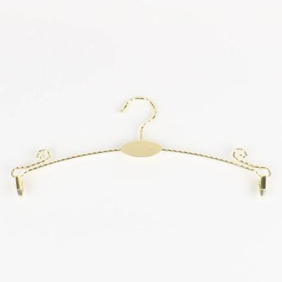 China Hot Selling Goods 28*12.5cm Metal Gold Wire Clothes Lingerie Underwear Panties Swimwear Bra Display Hanger for sale