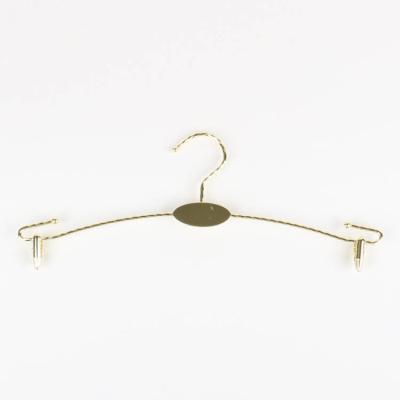 China Fancy durable round wire rack underwear brand gold imitation iron hangers for bra and panties for sale