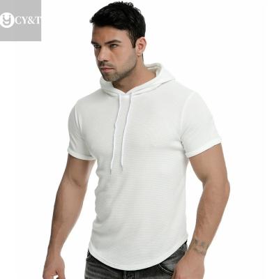 China Custom Anti-Wrinkle 95% Cotton 5% Spandex T-shirt Printing Mens Fitness Shirt Sports Pullover Hoodie Manufacturer for sale