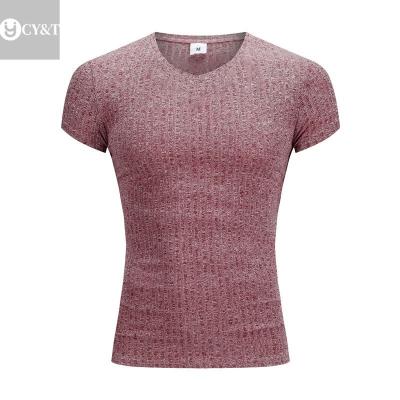 China hot sale custom Anti-wrinkle muscle fit custom logo gym t-shirts men's wholesale sportswear t-shirts men's V cut shirts for sale