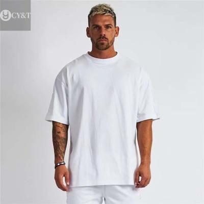 China Premium Mens Anti-Wrinkle Sports T-shirts Custom Men's Loose Cotton Short Sleeve Breathable 100% Cotton Half-Sleeved White Fitness T-shirt for sale