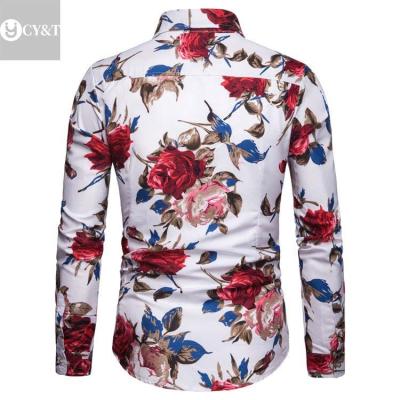 China Latest factory direct wholesale custom fashion anti-pilling designs formal cotton long sleeve shirt large size long sleeve printed men for sale