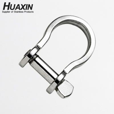 China Heavy Industry Supply 304/316 Stainless Steel Flat Bow Shackle Stamped Type Mini Shackle for sale