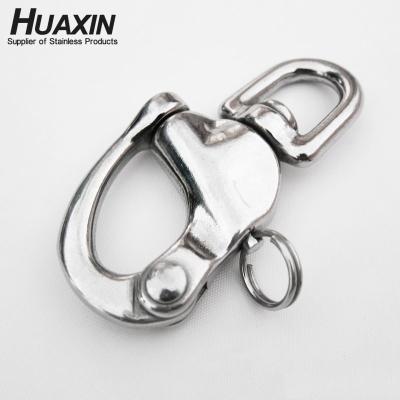 China Good quality 316 stainless steel grade 316 swivel eye quick release snap shackle 70mm 87mm 128mm for sale