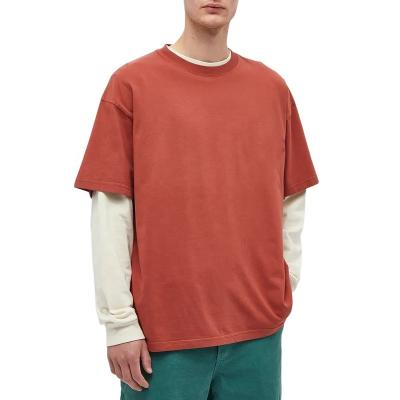 China Anti-Wrinkle 2022 High Quality Drop Shoulder Summer Cotton Single Oversized 100% White Men Plus Size T-Shirts for sale