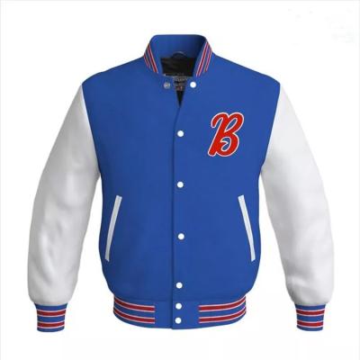 China Custom Made Men's Front Pockets Baseball Varsity Jacket Women's Embroidery Contrast Breathable Fabric Wool/Polyester For Unisex for sale