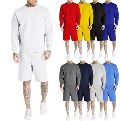 China Streetwear Custom Tracksuit Solid Color Mens Sweatsuits Blank T-Shirt Shorts Sets Men Training Wear Short 2 Pcs Tracksuits for sale