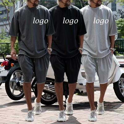 China Conyson LOGO Fashion Pullover Summer Nylon Gym Wear Short Sleeve Casual Men's Outdoor Two Piece Set Printed High Quality Suit QUICK DRY for sale