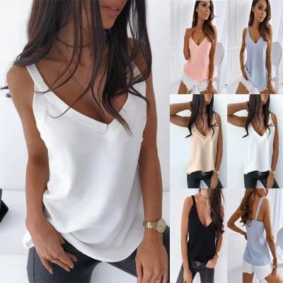 China New Arrival QUICK DRY Conyson Casual Style Corduroy Fashion V-Neckline Women's Sexy Sleeveless Tank Top Halter Jumpsuit Tank Tops for sale