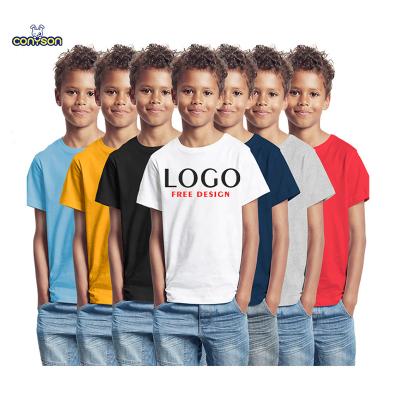 China Viable Wholesale Custom 100% Conyson Logo T-shirt Cotton O-neck Plain Kids Short Sleeve Boys T-shirts Masks T-shirt For Kids for sale