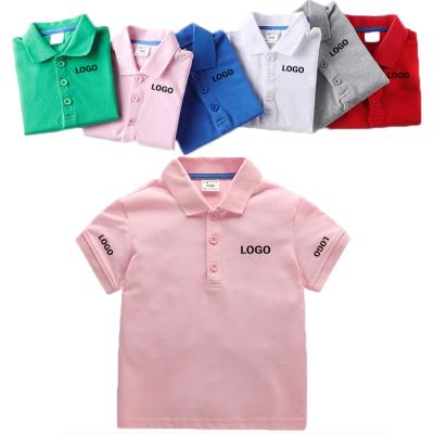 China Viable Wholesale High Quality Casual Polo Shirt Cotton Children Polo Shirts Solid Color Customized Short Sleeve Polo Shirt for sale