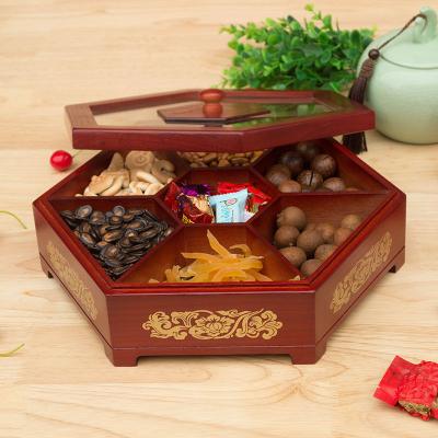 China Retro Nut Wood Box Wooden Box Custom Solid Wood Storage Box With Lock Waist Rectangular Jewelry Snack Box for sale