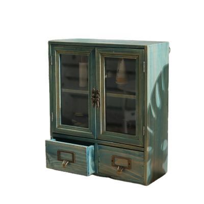 China Granny's Traditional Deli Glass Drawer Solid Wood Solid Wood Storage Cabinet Retro Cabinet for sale