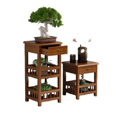 China Europe Flower Pot Rack Multi-Layer Flower Shelf Living Room Floor Single Type Solid Wood Indoor Single Shelf for sale