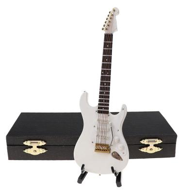 China Resin Opens Electric Wooden Model Guitar Mini 4 Colors Electric Guitar Decoration Music Training Teacher Birthday Company Model Gift for sale