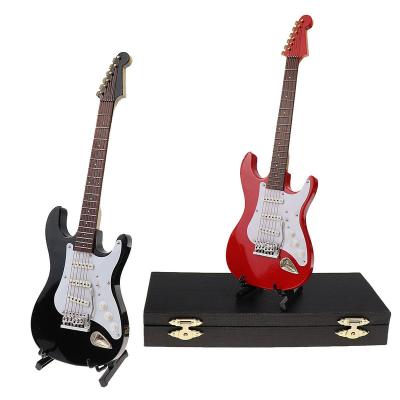 China Resin Opens Music Training Teacher Birthday Company Gift Mini Electric Guitar Decoration 4 Color Wooden Model for sale