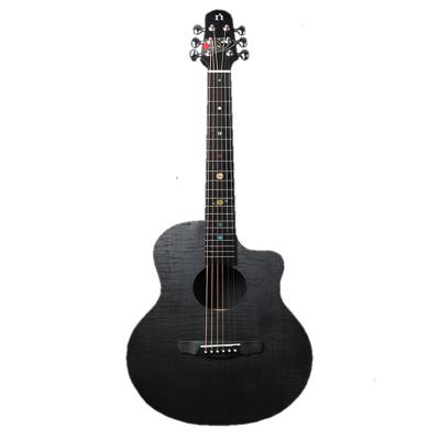 China HPL Maple N-J36B Maker Sells Beginner Cheap 36 Inch Steel String Black Acoustic Guitar for sale