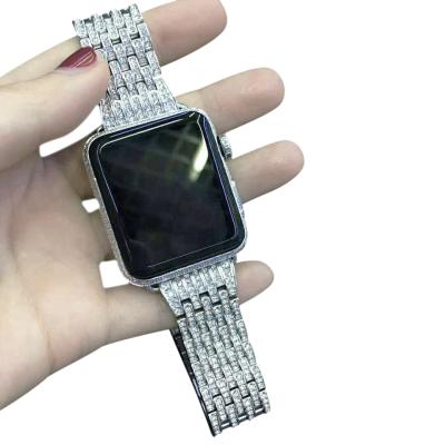 China Durable For Apple Watch Band Metal Stainless Steel Crystal Diamond Bracelet For iWatch Series 1/2/3/4/5 for sale