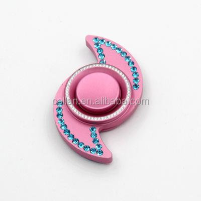 China For Kids Spin Long Spinner High Quality Aluminum Custom Crystal Spinner, Hand Spinner Pink Color Toy for sale