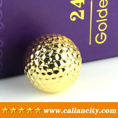 China Promotional custom golf ball design new! High Quality Aluminum Alloy 24kt Gold Golf Ball for sale