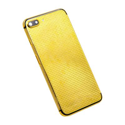 China Aluminum Alloy For iPhone 7 Plus 24K Gold Plated Housing With Full Diamond Replacement Cover For Cell Phone Cover With Crystal Luxury Unique for sale