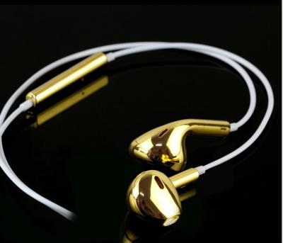 China In-Ear Ear Phones Headset For Cell Phones With Microphone 24k Gold Wired In-Ear Headphones for sale