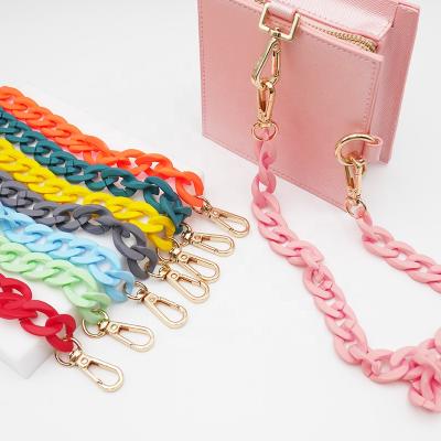 China Hotsale Acrylic Multi Color Feel Matt Acrylic Waist Purse Shoulder Strap Messenger Crossbody Bag Handbag Rubber Chain for sale