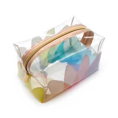 China Normcore / Logo Cosmetic Bag Transparent Tpu Pvc Zipper Pouch Makeup Holographic Toiletry Bag Minimalist Custom Made Travel for sale