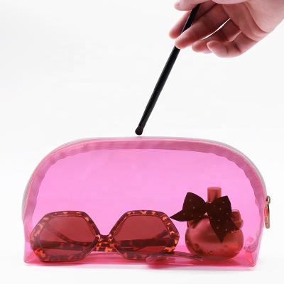 China Fashion New Product Toiletry Pink Make Up Makeup Bag Travel Organizer Cheap Clear Cosmetic Bag Transparent Gift for sale