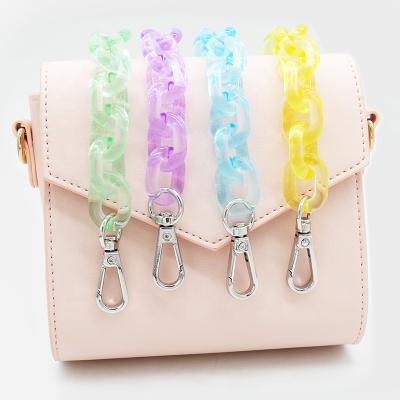 China Custom Clear Messenger Acrylic Crossbody Bag Straps Logo Acrylic Handbag Accessories Chain Purse Sling for sale