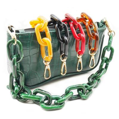 China Large Custom Stylish Acrylic Cross - Body Messenger Sling Shoulder Belt Handbags Accessories Pinch Plastic Chain Strap For Bags for sale