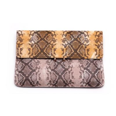 China Custom PU Logo Invisible Magnetic Buckle Private Brand Luxury Snakeskin Leather Handbag Envelope Evening Clutch Bag For Women for sale