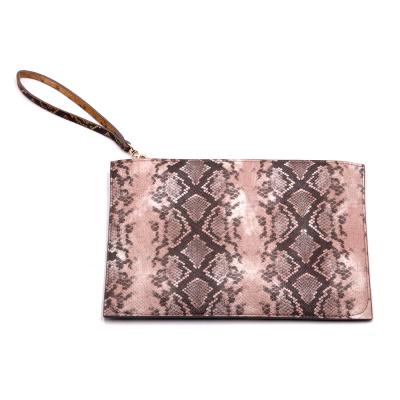 China High Quality Luxury PU Strap Handbag Snakeskin Zipper Pocket Evening Purse Leather Clutch for sale