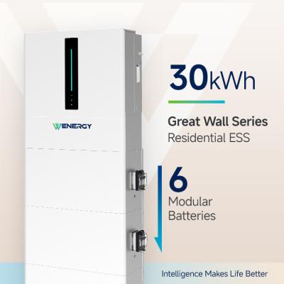 China 30kWh LCD Display Lithium Household Energy Storage System 6 Modular Batteries for sale