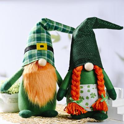 China 2021 Irish St Patrick's Day St Patrick's Day Plush Toy Doll Green Clover Irish Shamrock Gnome Gnome Tomte Polyester + Fiber St Patricks Day Plush Faceless St Patricks Day Green Clover for sale