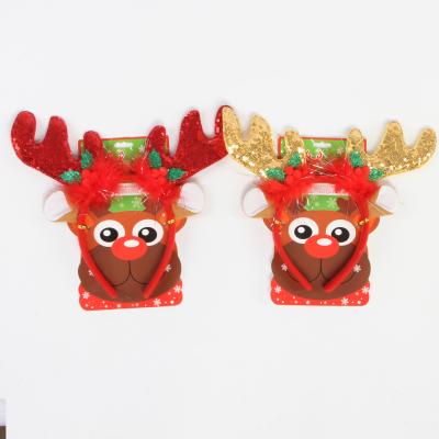 China As Decor Custom Kids Picture Christmas Hair Accessories Headdress Antler Christmas Headband Adult Headbands for sale