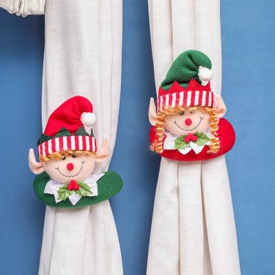 China New Men's Christmas Decorations Curtain Buckle Holiday Window Scene Layout Cartoon Doll Buckle for sale